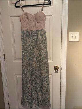Band of the Free Floral Bustier Wide leg jumpsuit size Small